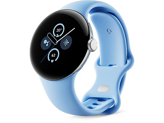 GOOGLE Pixel Watch 2 (LTE) Smartwatch Aluminium Fluorelastomer, 130–175 mm, 165–210 mm, Polished Silver/ Bay GOOGLE Pixel Watch 2 (LTE) Smartwatch Aluminium Fluorelastomer, 130–175 mm, 165–210 mm, Polished Silver/ Bay